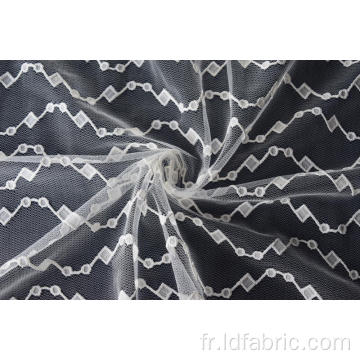 Tissu de dentelle en nylon à motif de vagues en polyester